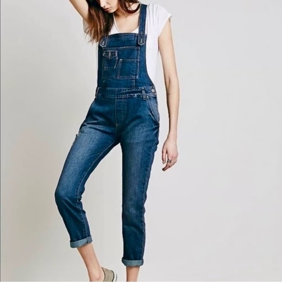 Free People Dark Blue Women's Jeans Overalls - Picture 1 of 15